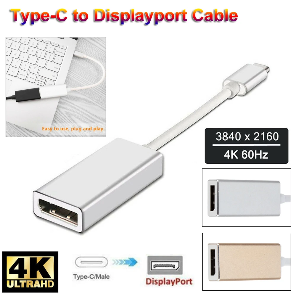 Мини DP Женский конвертер USB 3 1 type C к DisplayPort/мини преобразователь дисплейного порта