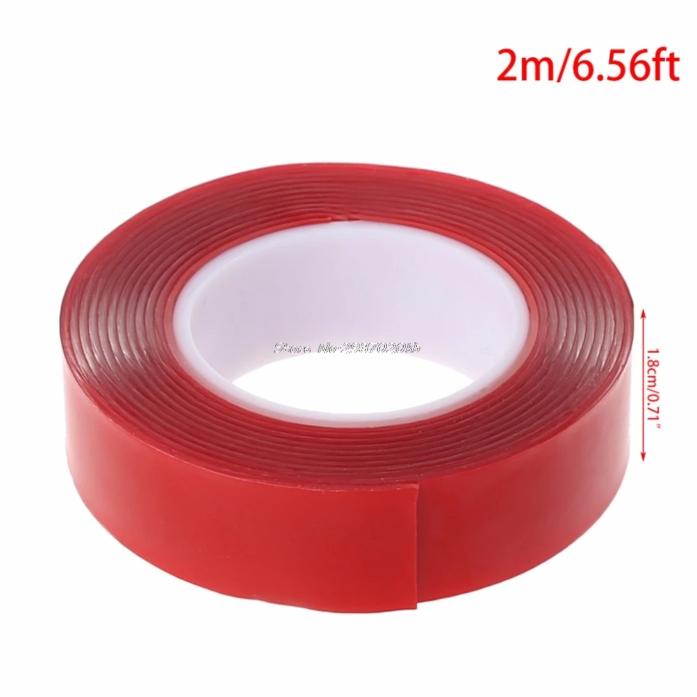 

2M Red Double Sided Adhesive Tape High Strength Acrylic Gel Transparent Car Fix HULL_9
