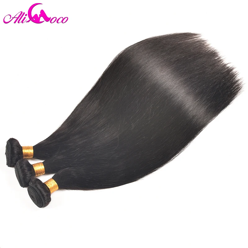 Ali Coco Peruvian Straight Hair 100% Human Hair Weave Bundles Natural Black 1 Piece 10-28 inch Non Remy Hair Free Shipping ali-human-hair