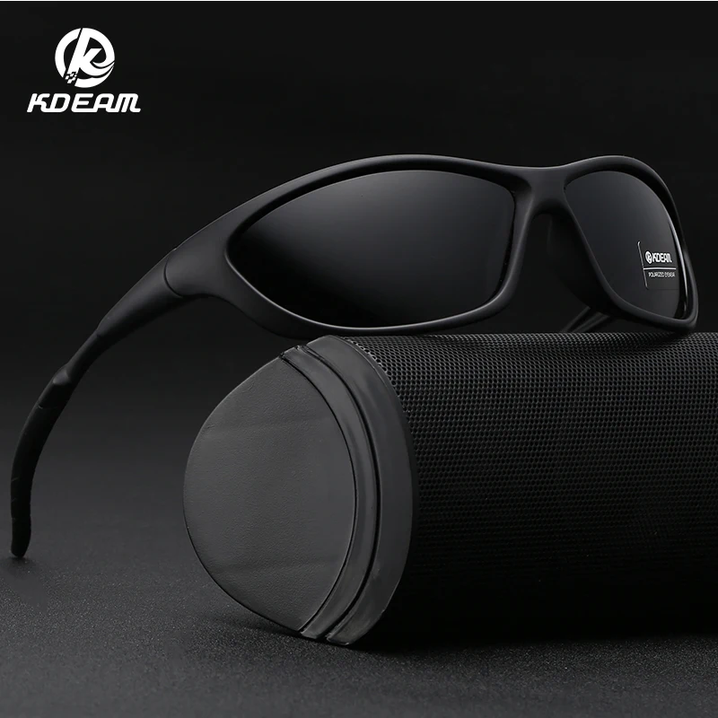 

KDEAM 2019 New Men Polarized Sunglasses Non-slip Silicone Rubber Sleeve Men's Sports Beach Shades Brand Designer KDs001