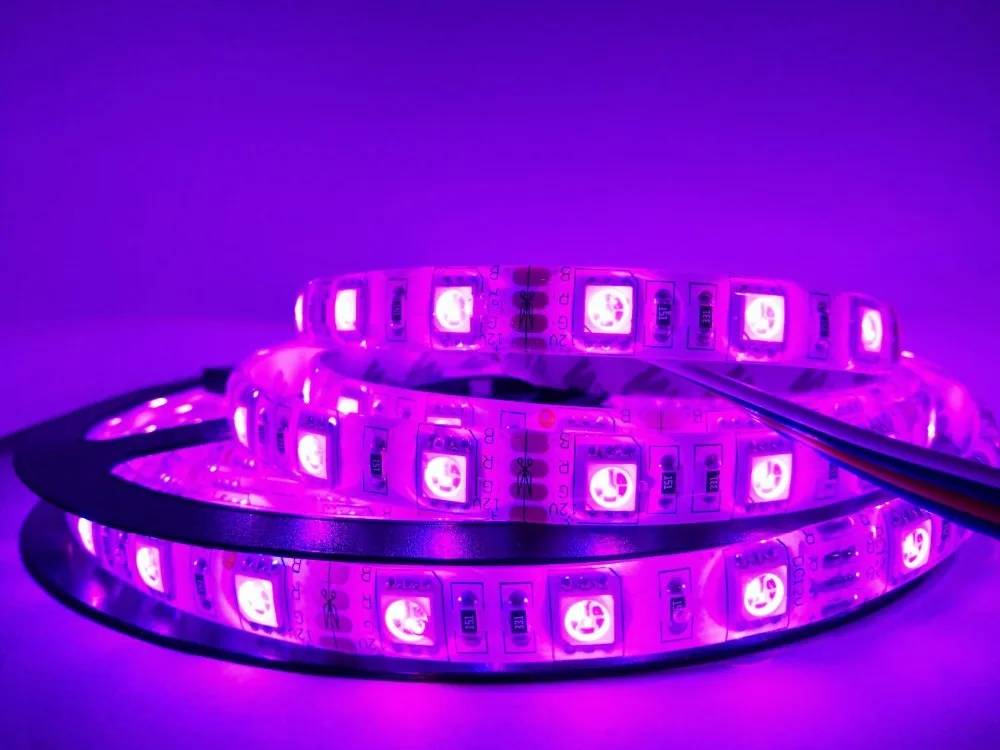 5 м/рулон 300 светодиодный RGB SMD 5050 гибкий Водонепроницаемый светодиодный полосы светильник + 24/44key ИК-пульт дистанционного управления, 12V 5A