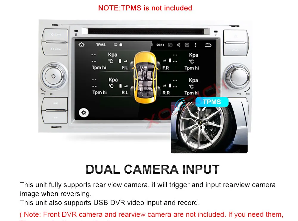 Best Car Multimedia Player Android 8.0 Car GPS Navi Autoradio 2 Din 7 Inch For Ford/Mondeo/Focus/Transit/C-MAX/S-MAX/Fiesta 4GB RAM 15