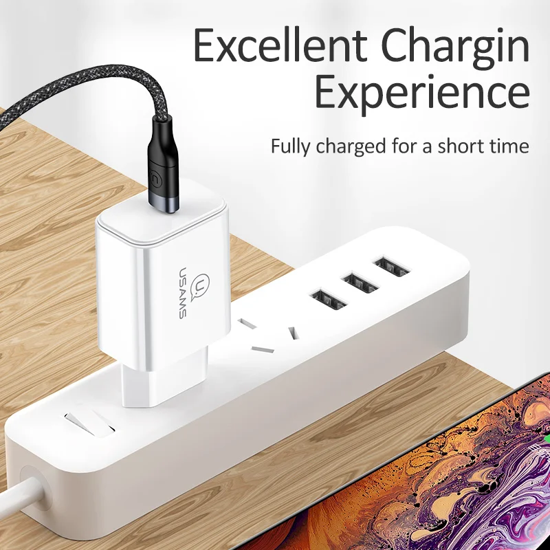  USAMS USB C Kabel zu iPhone Kabel für iPhone X XS XR 18W PD Schnelle Lade USB Typ C kabel Lade Date