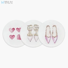 Модные туфли на высоком каблуке с розовыми сердечками; Kawaii; керамические накладки; подарок для девочек; креативный домашний стакан; кухонный дополнительный коврик; напитки