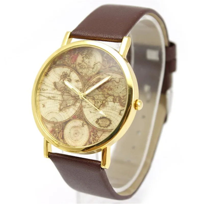 

Alloy Women Men Unisex Analog Quartz Wrist Watches Vintage Pattern Earth World Map Watch
