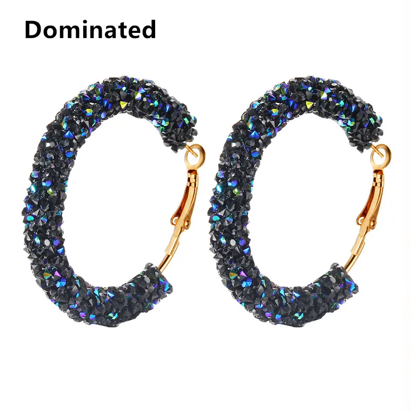 

Dominated Fashion Simplicity Personality Retro Exaggerated Earrings Geometric Circles Crystal Personality Ladies' Dangle Earring