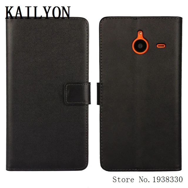 KAILYON популярный чехол из натуральной кожи для Nokia microsoft Lumia 640 XL 640XL LTE Dual SIM флип бумажник чехол для задней панели сотового телефона защита S - Цвет: Черный