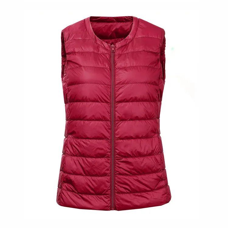 NewBang Brand 6XL 7XL Large Size Waistcoat Women's Warm Vest Ultra Light Down Vest Women Portable Sleeveless Winter Warm Liner - Цвет: wine