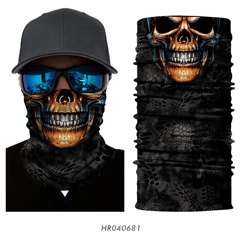 3D бесшовная Балаклава волшебный шарф для шеи маска для лица Призрак Череп Скелет голова бандана щит повязка головной убор-бандана для мужчин велосипед