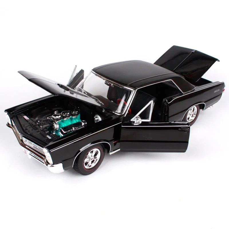 Maisto 1:18 1965 pontiac gto hurst, литая машина 285*100*80, Классическая Роскошная Черная мужская модель автомобиля, автомобильный коллективный выпуск 31885