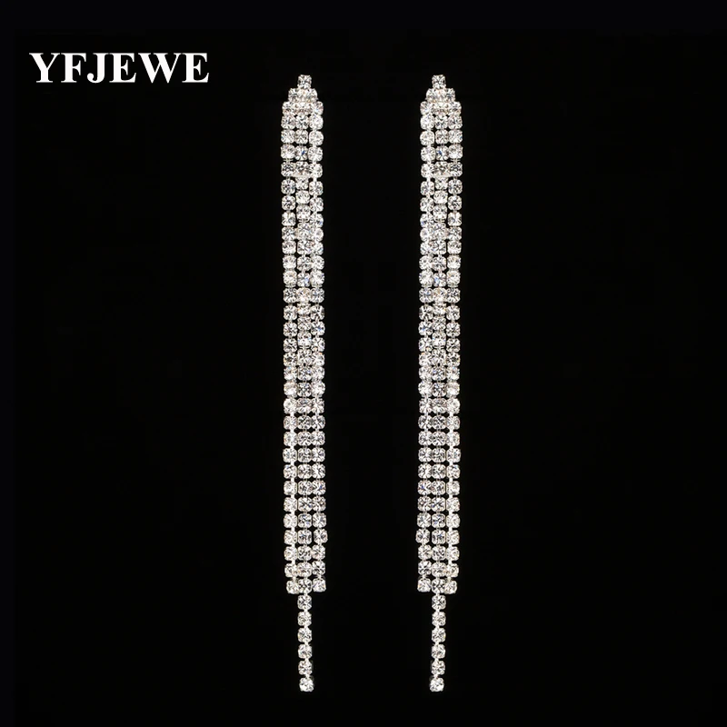 Модные женские серьги YFJEWE полностью хрустальные кисточки классические