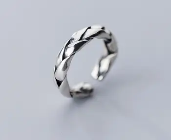 

Retro Vintage 100% Authentic REAL.925 Sterling Silver Fine Jewelry Weave Braid Band Knuckle Midi Ring GTLJ1509