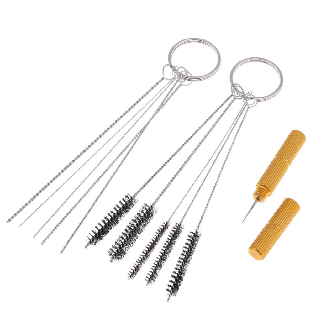 11pcs Airbrush Spray Cleaning Repair Tools Kit Needle & Nylon Hair Brush Set