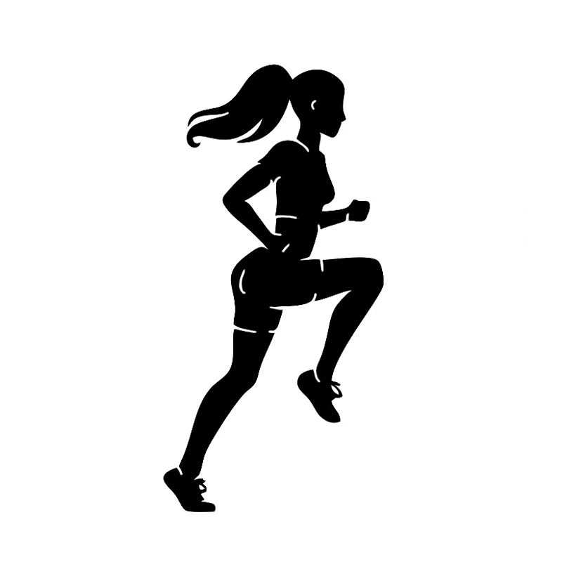 

7.3*13.4CM Running Fitness Sport Decor Car Stickers Fashion Black Silver Vinyl Decal Motorcycle Car Accessories