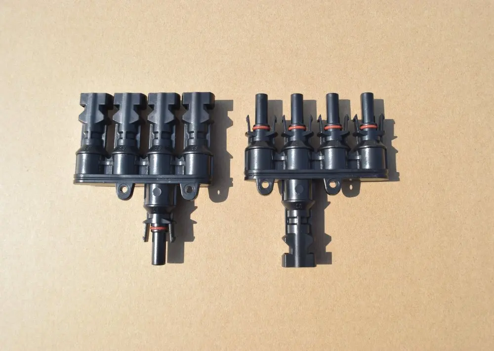 

Solarparts 1 Pair x 4 in 1 MC4 Connector adaptor solar panel parallel connection DIY solar kits solar panel cell solar system .