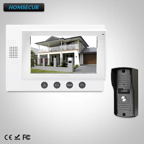 

HOMSECUR 7" Hands-free Video Door Phone Intercom System+IR Night Vision: TC031 Camera + TM701-W Monitor (White)