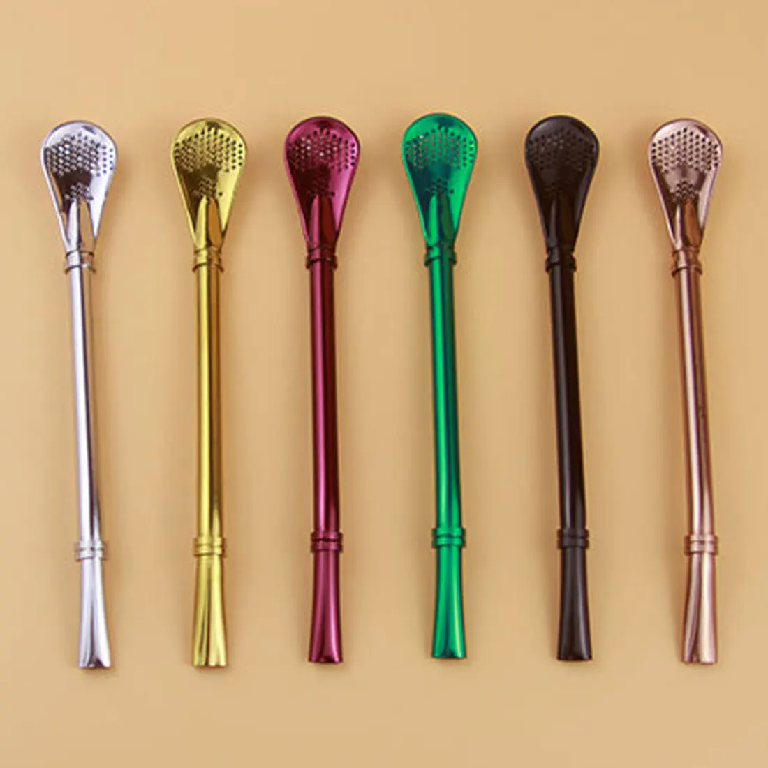 

Reusable Stainless Steel Drinking Straw Spoon Tea Filter Yerba Mate Tea Straws Bombilla Gourd Tea Tools Bar Accessories