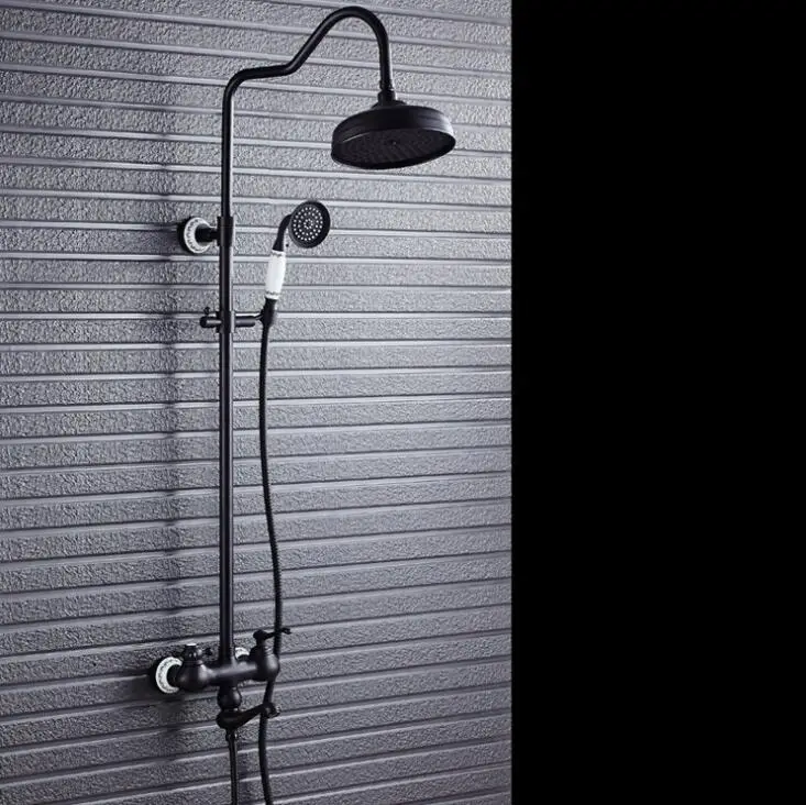 Ceramic Decorative Orb Finish Bathroom Shower Sets Wall Mount Bath