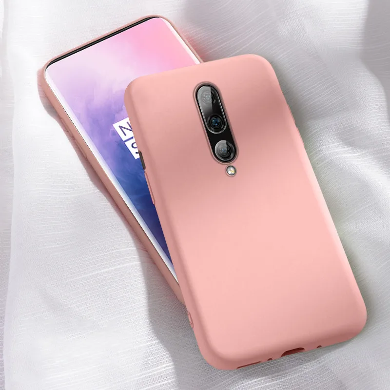 Чехол для oneplus 7 силиконовый чехол для задней панели MOFi oneplus 7 pro global черный синий красный чехол для телефона 1+ 7 противоударный чехол - Цвет: Pink