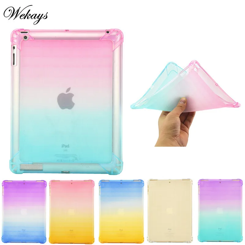 

Wekays For Coque Apple Ipad 4 3 2 Colorful Soft Silicone TPU Fundas Case For IPad2 IPad3 IPad4 Tablet Cover Case For IPad 2 3 4