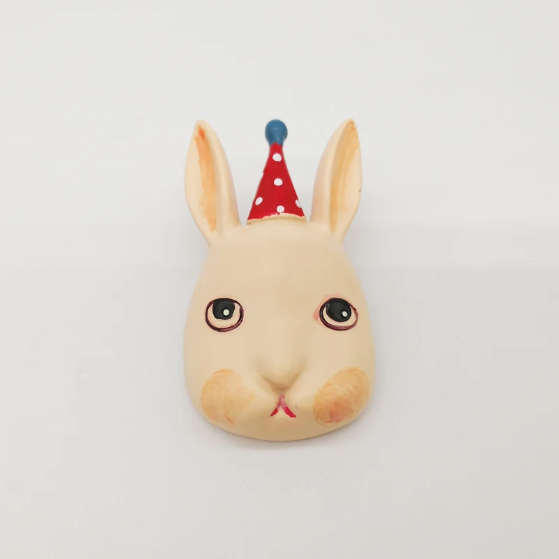 

Vintage Resin Rabbit Brooch Hand Painted Circus Rabbits Animal Badge Gothic Pin Jewelry Unique