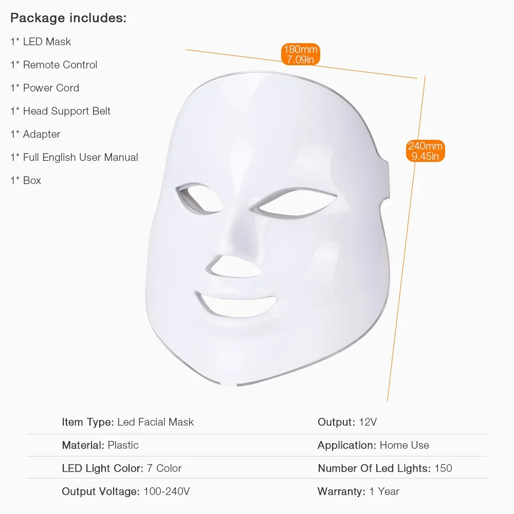 Cuidados com a Pele Cores Máscara Facial Beleza Rejuvenescimento Rugas Acne Remoção Rosto Terapia Clareamento Apertar Instrumento 7 Led Mod. 1263194 18 Cheap Utensílios de cuidado facial
