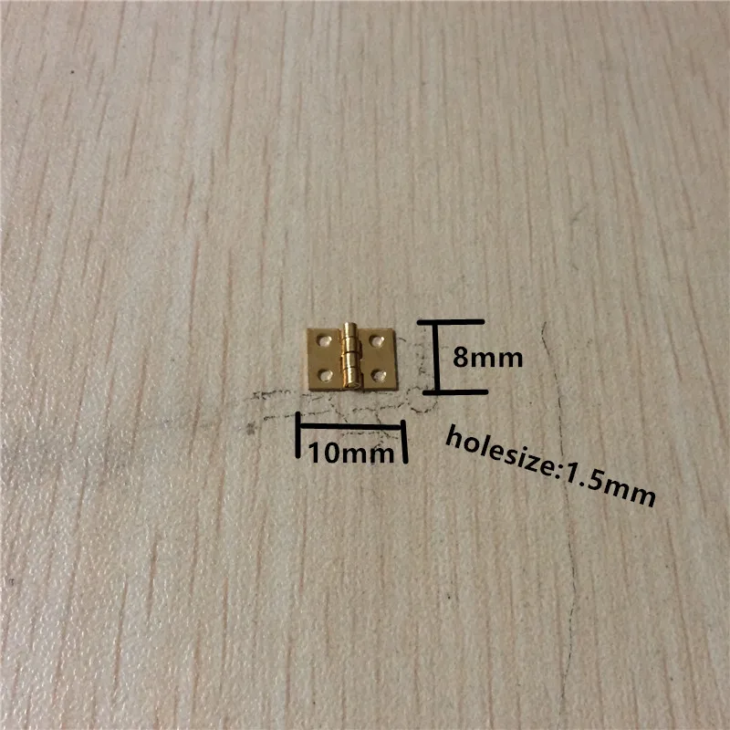 Латунь Мини-петля Декор Дверные Петли деревянная подарочная шкатулка шарнирная арматура для мебельной фурнитуры+ гвоздь, 10*8 мм, 10 шт