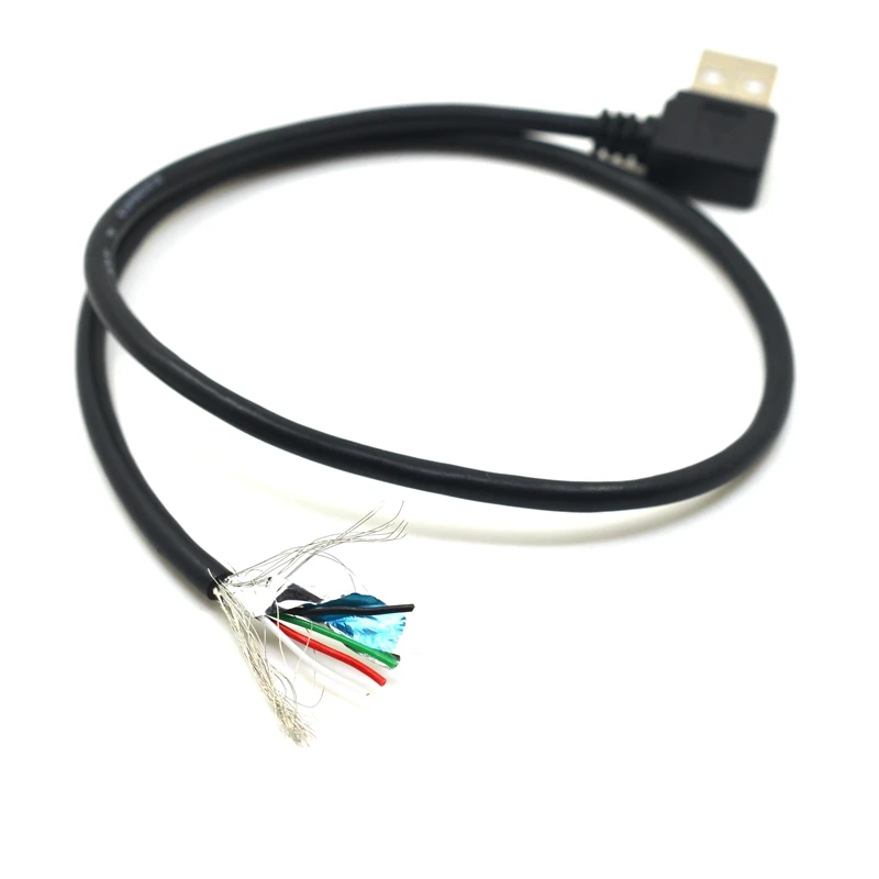 Прямой Угловой кабель 90 градусов USB 2 0 A Тип папа к 4 проводам открытый для