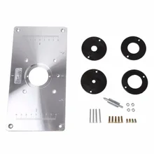 Aluminum Router Table Insert Plate w/ 4 Rings Screws For Woodworking Benches