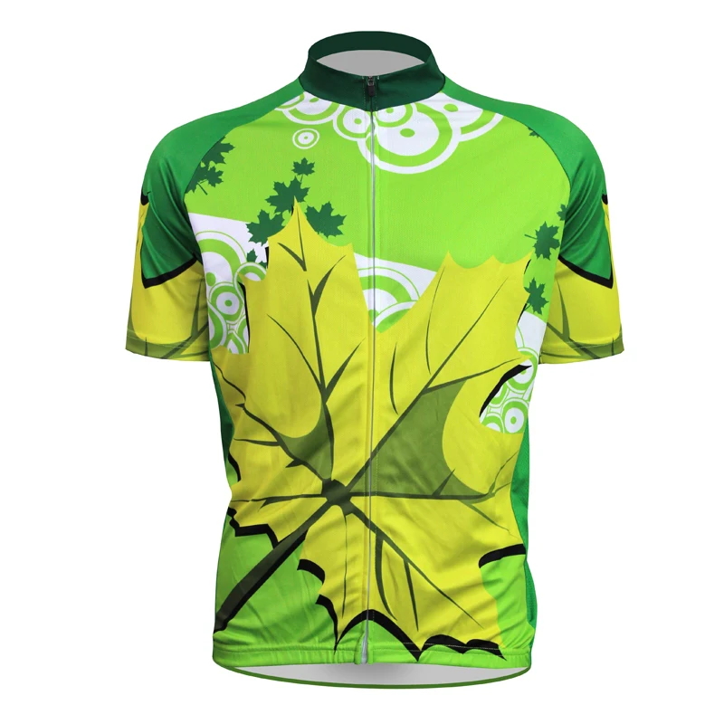 

New Green maple leaf Alien SportsWear Mens Cycling Jersey Cycling Clothing Bike Shirt Size 2XS TO 5XL