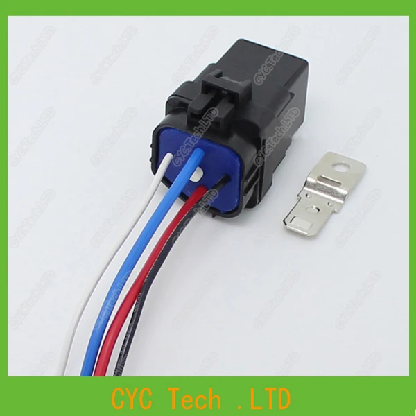 

2 sets Waterproof Integrated Relay With 12cm Wire & Car Fixed Stent for 12V 4Pin Automobile Modification