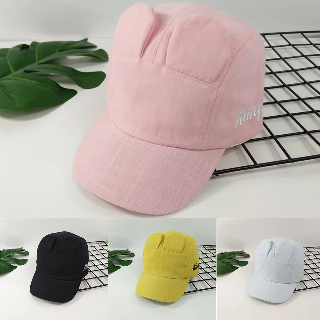 

Summer thin boys and girls sunscreen hats children cotton solid color adjustable duck tongue baseball cap 2019 new casquette