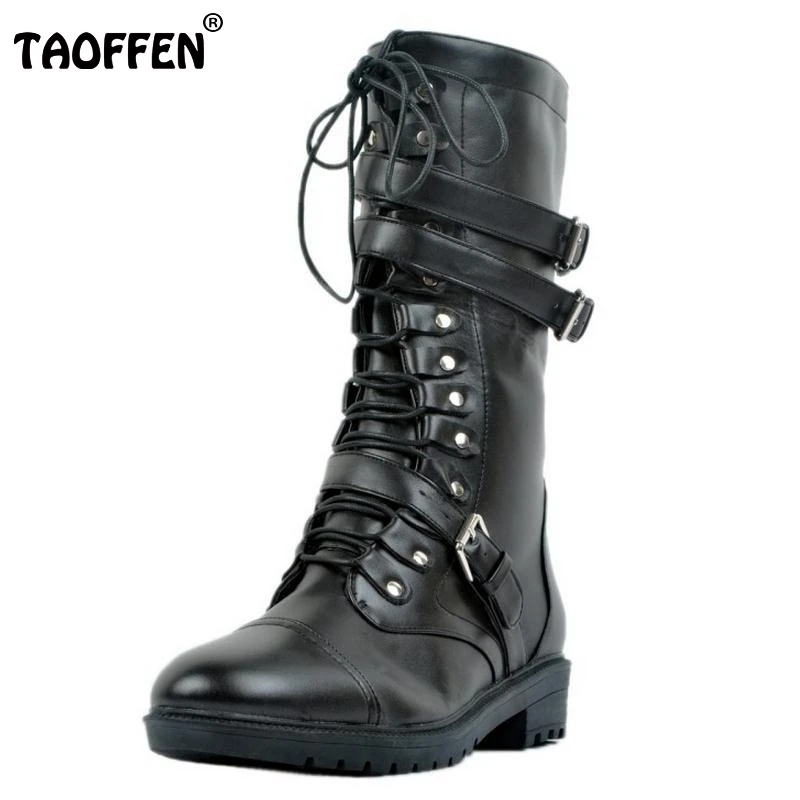 

Women Fashion Round Toe Martin Boots Woman Brand New Lace Up Flat Ankle Boot Ladies Buckle Wrap Footwear Shoes Size 34-47