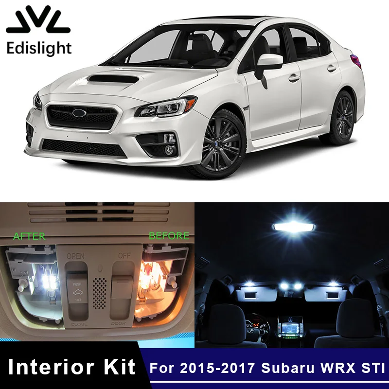 Us 8 93 40 Off Edislight 8pcs White Ice Blue Canbus Led Lamp Car Bulbs Interior Package Kit For 2015 2017 Subaru Wrx Sti Map Dome Trunk Light In