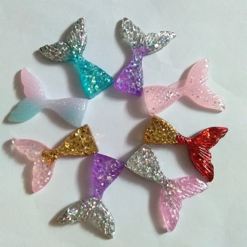 

12pcs/lot Colorful Fish Mermaid Tail Resin Pendant Finding Cute Diy Earrings Necklace Charms Handmade Jewelry Accessories