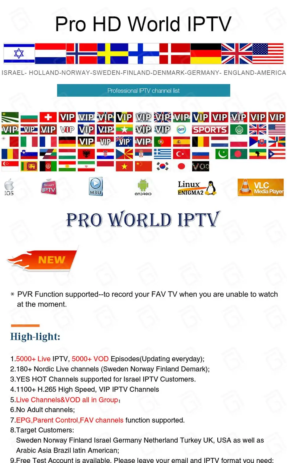 S905 Android7.1 M3U MAG 8/16G Smart TV box&Pro World HD Subscription Nordic France Netherlands Israel Arabic Hebrew IPTV
