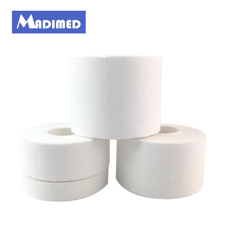 

MADIMED 6 Rolls/Lot Cotton Sports Tape 2.5cmx10m 3.8cmx10m 5cmx10m Waterproof Breathable Finger Cotton Sports Adhesive Tape