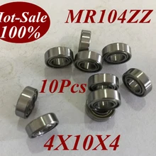 10 шт. низкий шум mr104zz mr104z mr104-zz 4x10x4 4*10*4 глубокий шаровой подшипник микро миниатюрный Малый подшипник двигателя