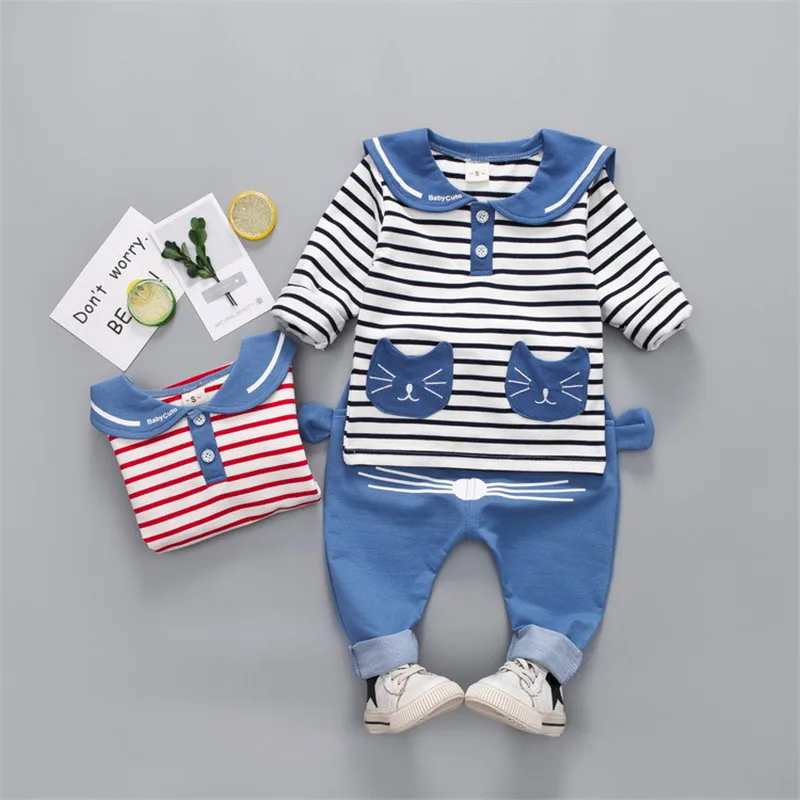 Baby boys spring autumn 2pcs clothing sets newborn baby sweatshirt