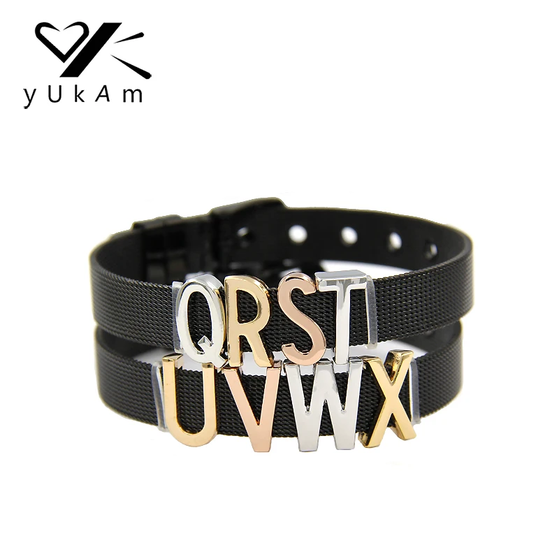 

YUKAM Jewelry Personality Initial R Alphabet Slider S Slide Letters Charms Keeper for Bracelets Necklaces DIY Accessories Making
