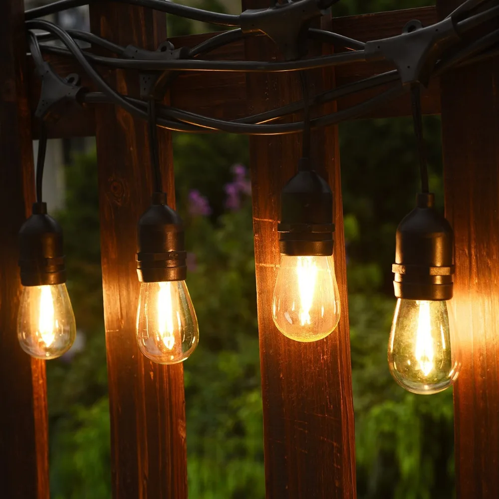 Водонепроницаемый коммерческий класс гирлянды открытый 10 м с 10 светодиодов 2 Вт Эдисона лампы для сада вечерние свадебные перголы