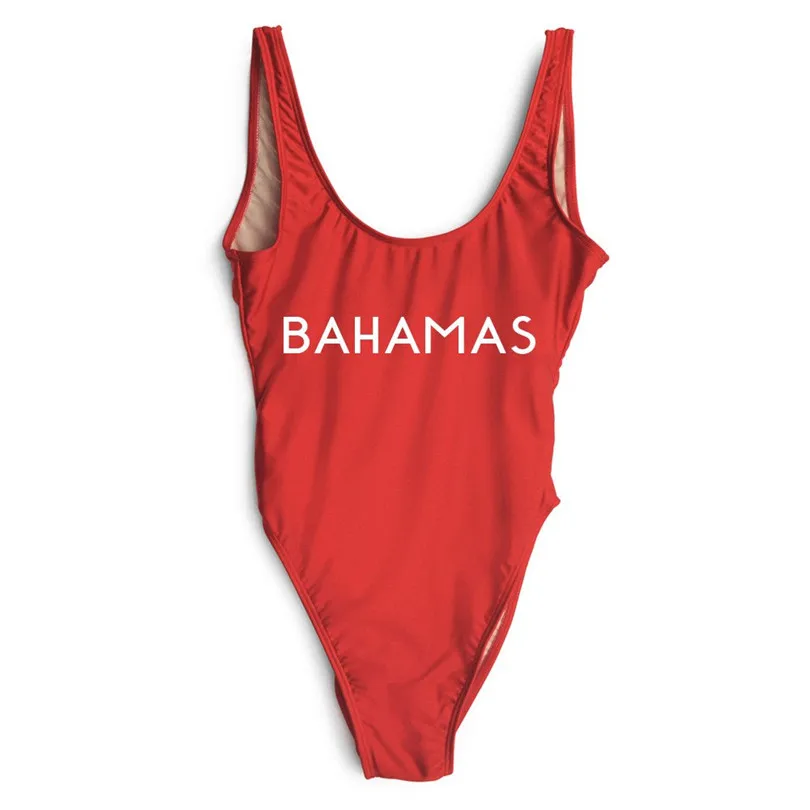 Цельный купальный костюм с буквенным принтом|print print|printing lettersprinted one piece swimsuit |