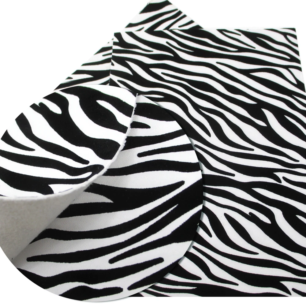 

30*140cm Cow Zebra Pattern Printed Faux Leather Fabric Sheets For DIY Handmade Earring Handbag,1Yc6411
