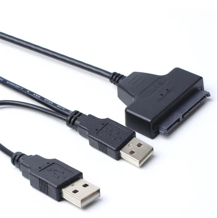 Câble adaptateur double USB 600 à SATA série ATA 15 + 7 22P 22