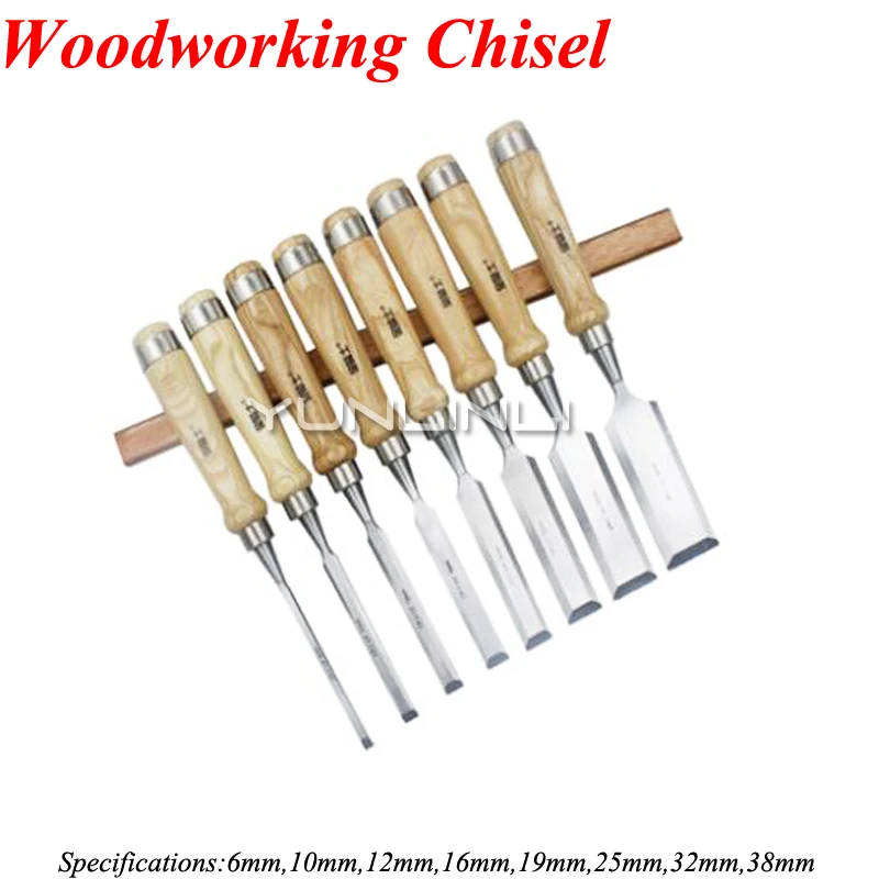 Woodworking Chisel Wood Chisel Flat Shovel Steel Knife Flat Blade Semi