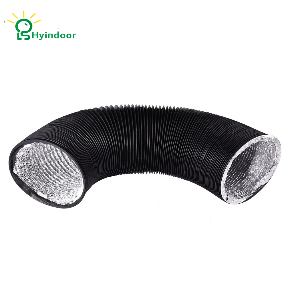 Hyindoor 6 дюймовый воздуховод 33FT (10 м) длинный черный гибкий HVAC вентиляционный