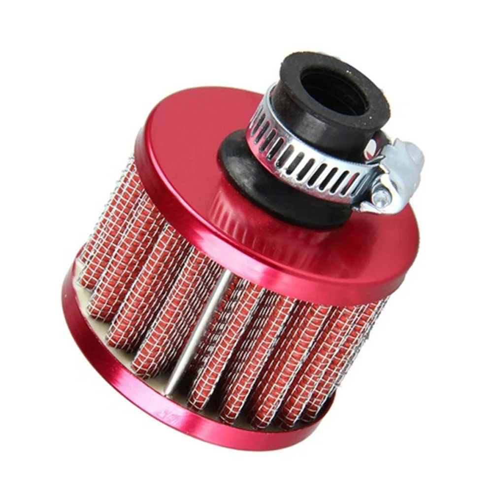 

Universal Interface Motorcycle Air Filters 12mm Sliver Car Cone Cold Air Intake Filter Turbo Vent Crankcase Breather RS-OFI003