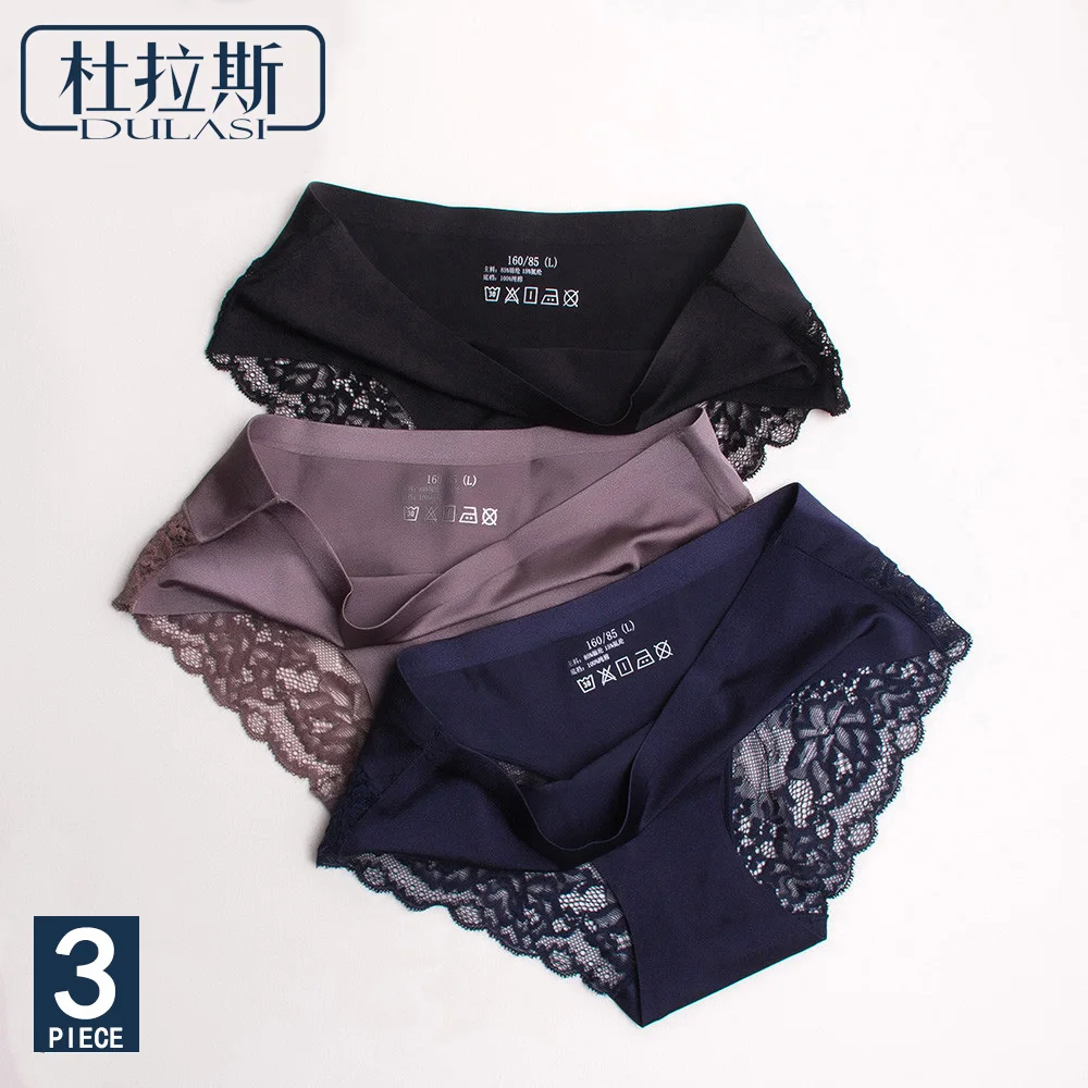 Sexy Lace Panties Seamless Women Underwear Briefs Nylon Silk for Ladies Bikini Cotton Transparent Lingerie DULASI 3 pcs set Sexy Lace Panties Seamless Women Underwear Briefs Nylon Silk for Ladies Bikini Cotton Transparent Lingerie DULASI 3 pcs set