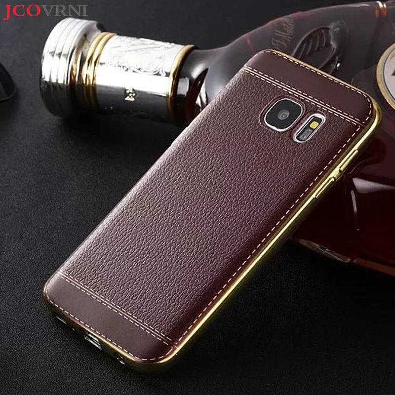 

JCOVRNI Luxury soft TPU forGalaxy S6 S7 S8 phone cover for Samsung S6edge S8plus note9 gold plating border mobile phone case