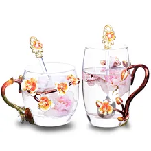 Креативный эмалированный стакан, Роскошная ручная работа, Неэтилированное стекло, домашний офис, чайная кофейная чашка, изысканная подарочная упаковка, набор